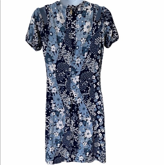 Michael Kors Floral Blue Cold Shoulder Dress - Picture 3 of 4